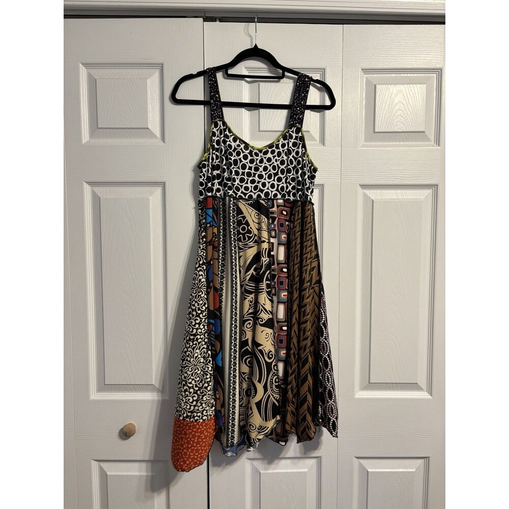 Hand Jive Patchwork Flowy Sundress Women’s Large Boho Hippie Handmade In USA